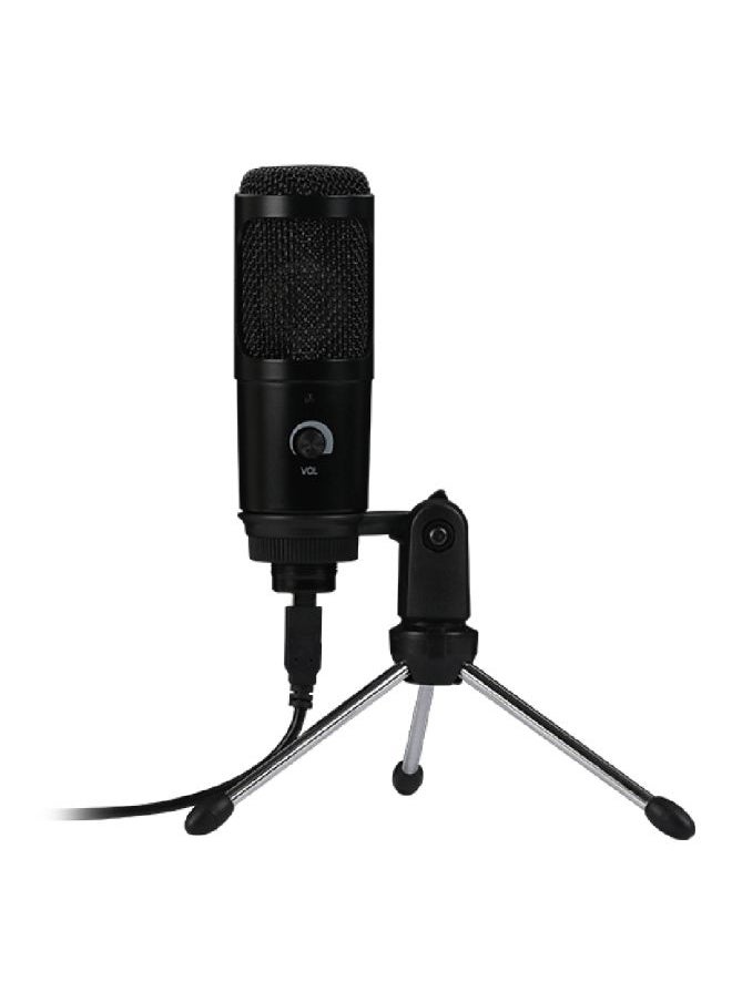 ماركة غير محددة ميكروفون بمنفذ USB مع حامل ثلاثي القوائم V7619 أسود  - Image 1