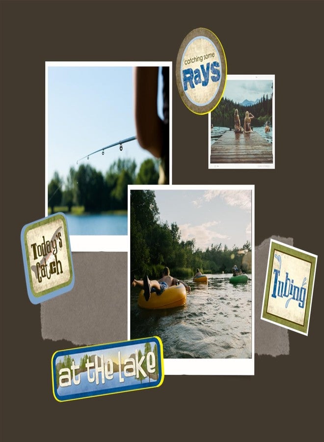 Trendzeen Lake Stickers For Scrapbooking - Lake Scrapbook Sticker for Planner, Photo Album, Decor, DIY Crafts, Journal - Decorative Camping Stickers Set with Nature, Lake Life, Outdoor Adventure Theme - 2 Items - Image 4