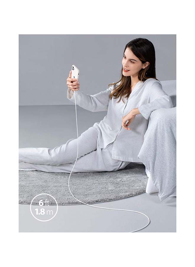 NIBEMINENT PowerLine III Flow USB C to Lightning Cable for iPhone 12 Pro Max / 12/11 Pro/X/XS/XR /8 Plus, AirPods Pro, (6 ft) White - Image 5