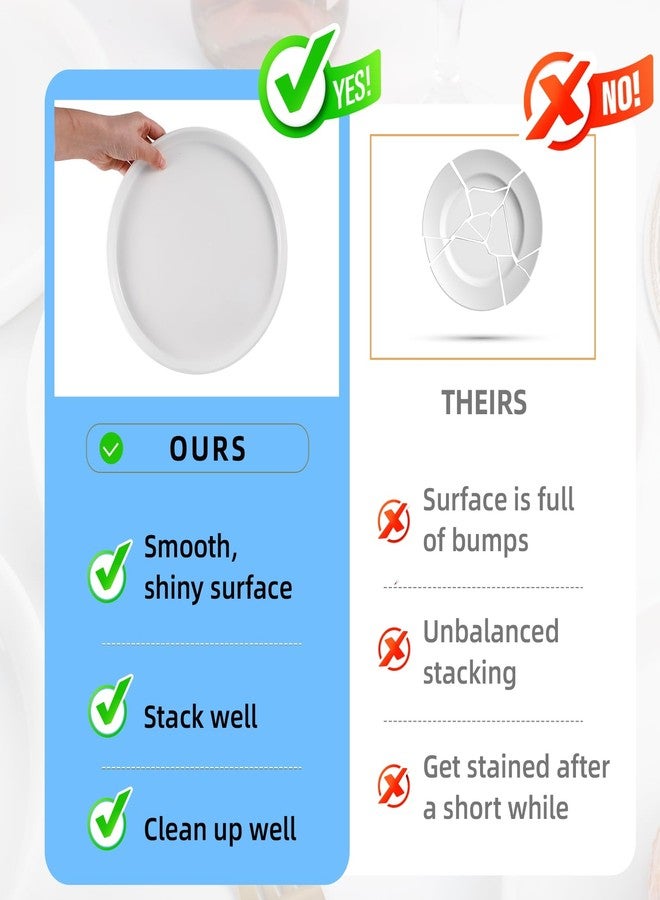 Dyrfolm 9 Inch White Dinner Plates Set of 6, Ceramic Appetizer Plates, Porcelain Dessert Plate, White Round Salad Plate for Kitchen, Restaurant, Microwave, Oven & Dishwasher Safe, Scratch Resistant - Image 3