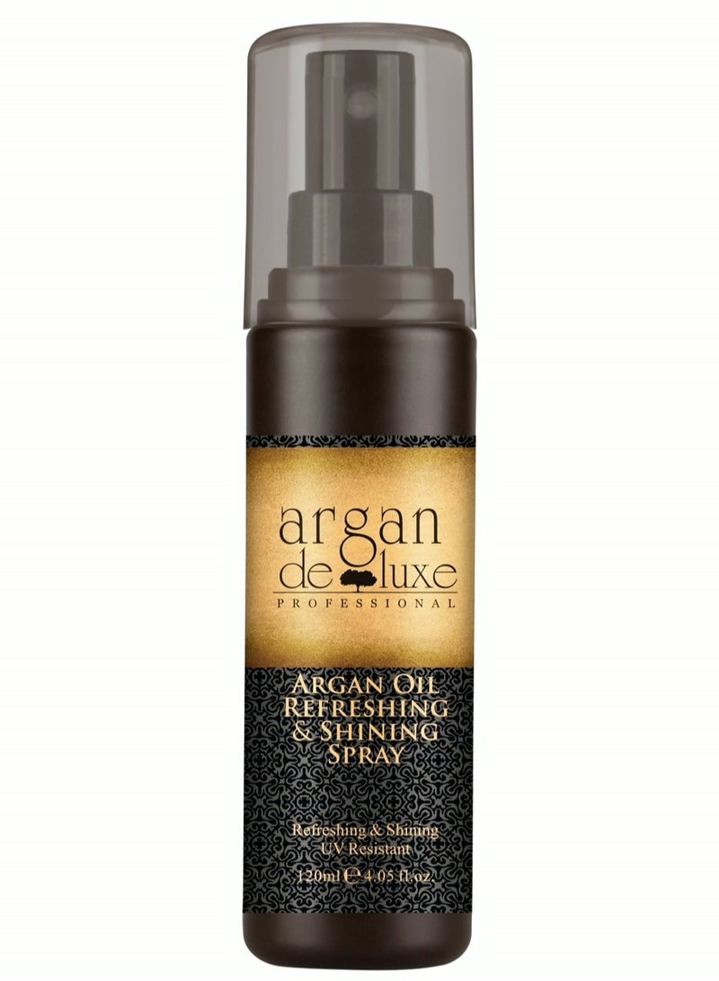 argan de luxe Refreshing and Shiny Oil Spray 120ml for Perfect Hair Care