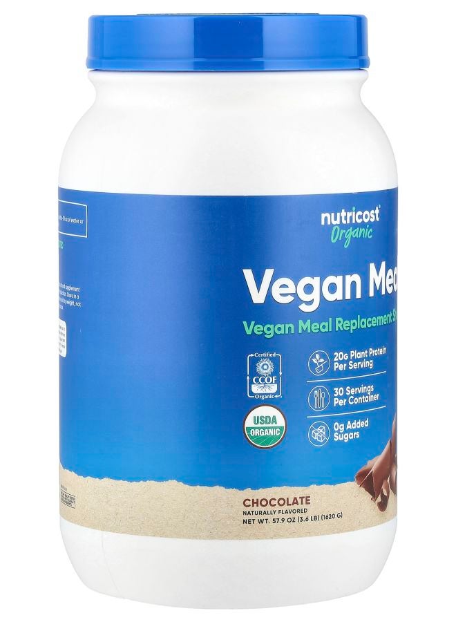 Nutricost Organic Vegan Meal Chocolate 3.6 lb (1620 g) - Image 2