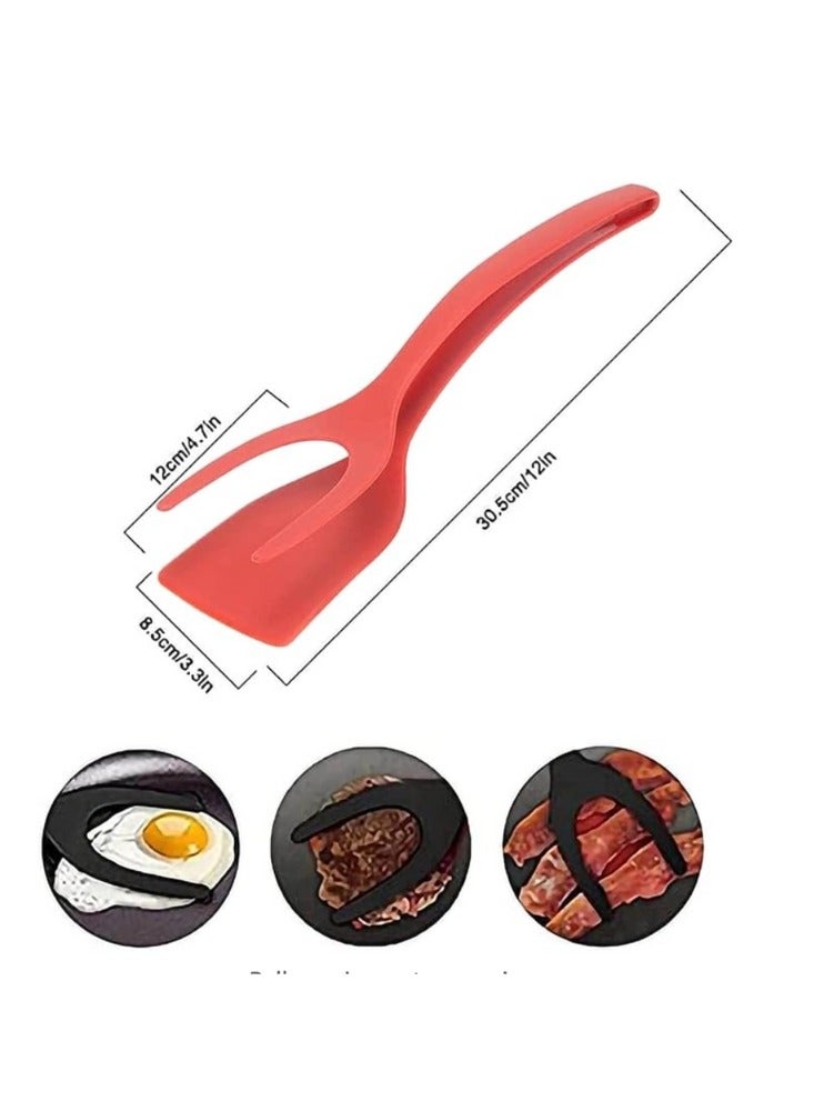 Egg Spatula, Grip and Flipp Tongs Spatula, Fried Eggs Turners, 2 in 1 Omelette Clamp, Frying Turning Grilling Kitchen Cooking - Image 5