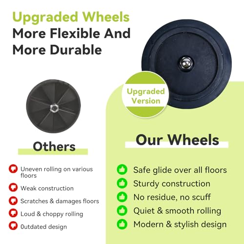 Vikooyes Collapsible Shopping Grocery Bag with Wheels Rolling Tote Bag with Wheels Large Reusable Shopping Bags Foldable Cart (Green) - Image 3