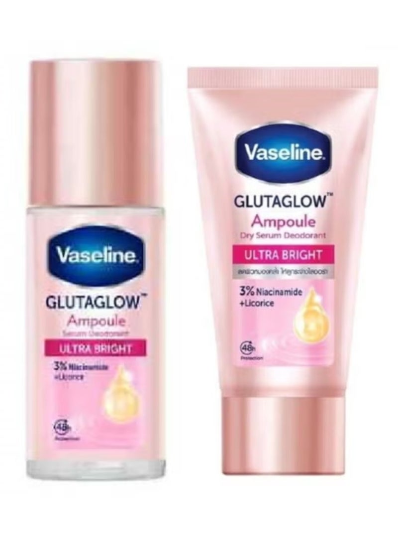Vaseline Deodorant duo (Vaseline) GLUTAGLOW Ampoule ULTRA BRIGHT Dry Serum &GLUTAGLOW Ampoule Srum Deodarant ULTRA BRIGHT