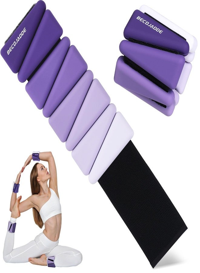 BECOJADDE Wrist Weights for Women At Home 2Lbs Ankle Weights Set of 2 Adjustable Weighted Wristbands Arm Leg Weights for Women Men Suitable for Walking Swimming Running Pilates Yoga Gym, Purple - Image 1