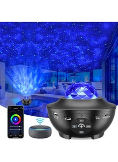 Galaxy Projector Wifi Star Projector With Alexa Google Assistant Voice Control Waves Nebulae Star Led Night Light Projector Remote App Timer Music Player Ceiling Projector For Kids Adult Bedroom