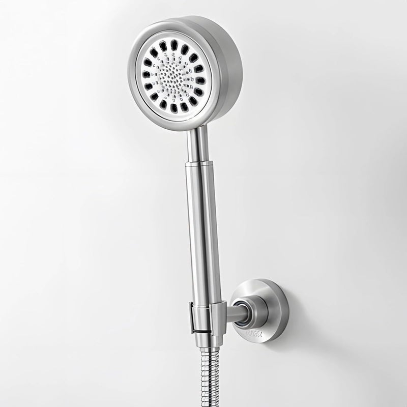 Wall Mount Shower Head Holder, Adjustable 360° Swivel Stainless Steel Shower Wand Bracket, Brushed Silver Finish, Compatible with 1/2 Shower Heads - Image 2