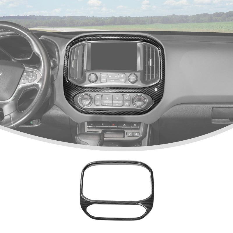 Linskip Dash Information Screen Cover Compatible with 20152022 Chevy Colorado GMCCanyon Air Vent Trim Kit for Colorado Interior Accessories Carbon Fiber Black
