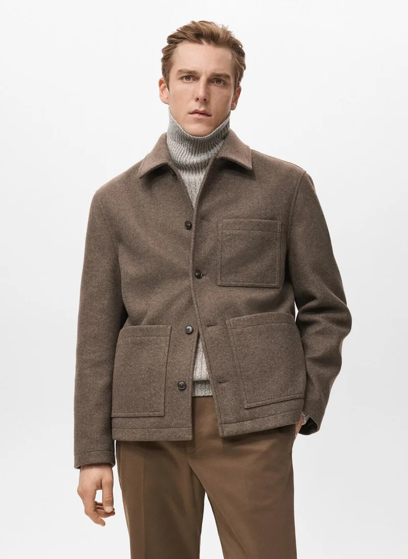 Mango Man Wool coat with pockets