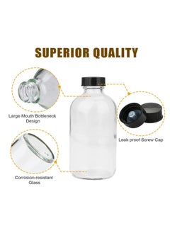 FUFU 8oz 12pcs glass juice bottleleak-proof lid, the best reusable drinking bottle, seasoning jar, fruit juice drink  - Image 4