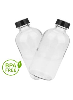 FUFU 8oz 12pcs glass juice bottleleak-proof lid, the best reusable drinking bottle, seasoning jar, fruit juice drink  - Image 3
