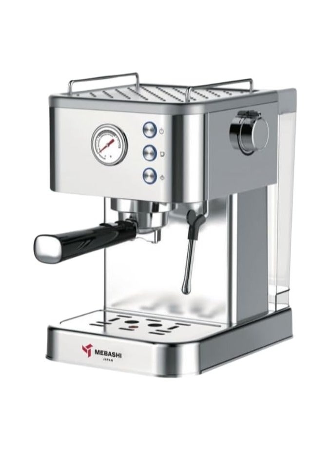 MEBASHI Espresso Coffee Machine - 1.5L, 20 Bar ULKA Italy Pump, Adjustable Steam Knob (ME-ECM2048)(1600-1800W)