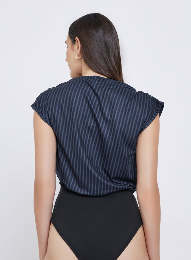 Styli Striped Short Sleeve Bodysuit - Image 5