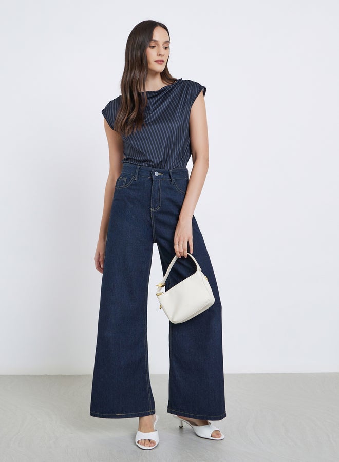 ستايلي بودي سوت مخططة بأكمام قصيرة - Image 3