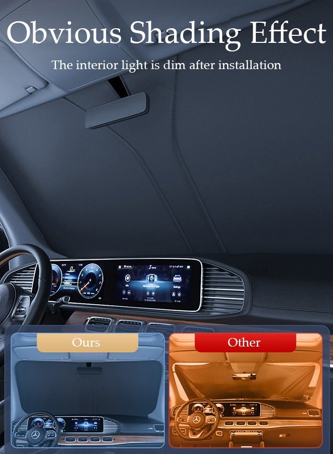 DUNISO Foldable Car Windshield Sun Shade, Front Windshield Sun Shade Blocks UV Rays, Sun Visor Protector, Keeps Vehicle Cooler, Keep Your Vehicle Cool And Damage Free For Most Cars  - Image 2