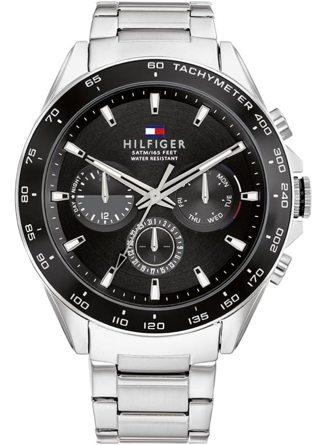 TOMMY HILFIGER Men's Black Dial Stainless Steel Watch - 1791967 - Image 1