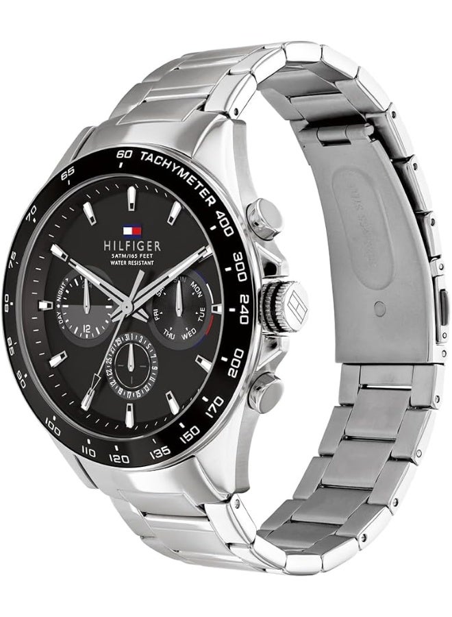 TOMMY HILFIGER Men's Black Dial Stainless Steel Watch - 1791967 - Image 2