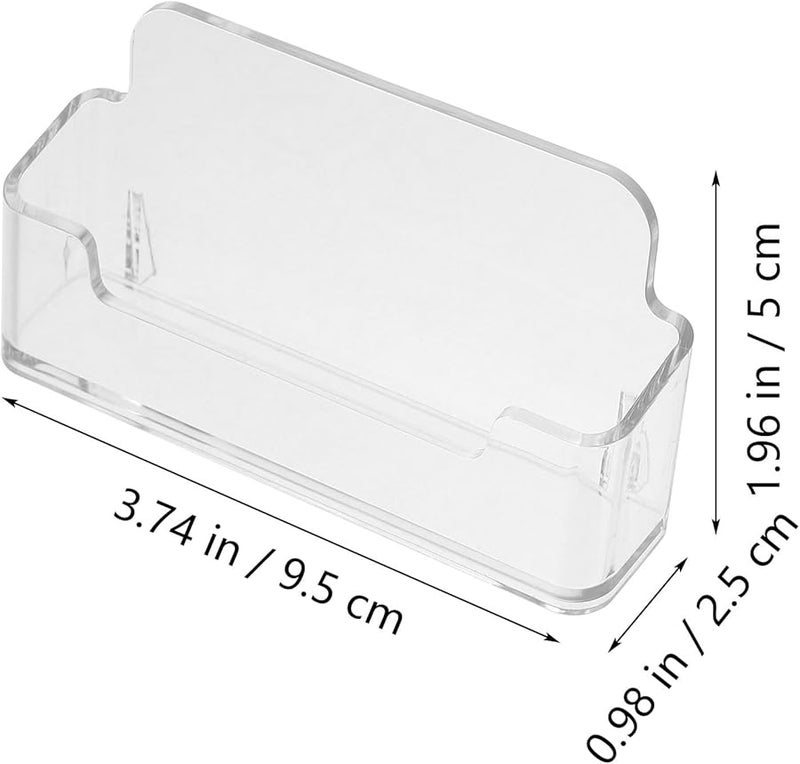 3Pcs Clear Acrylic Business Card Holder Stand Single Slot Desk Organizer - Image 2