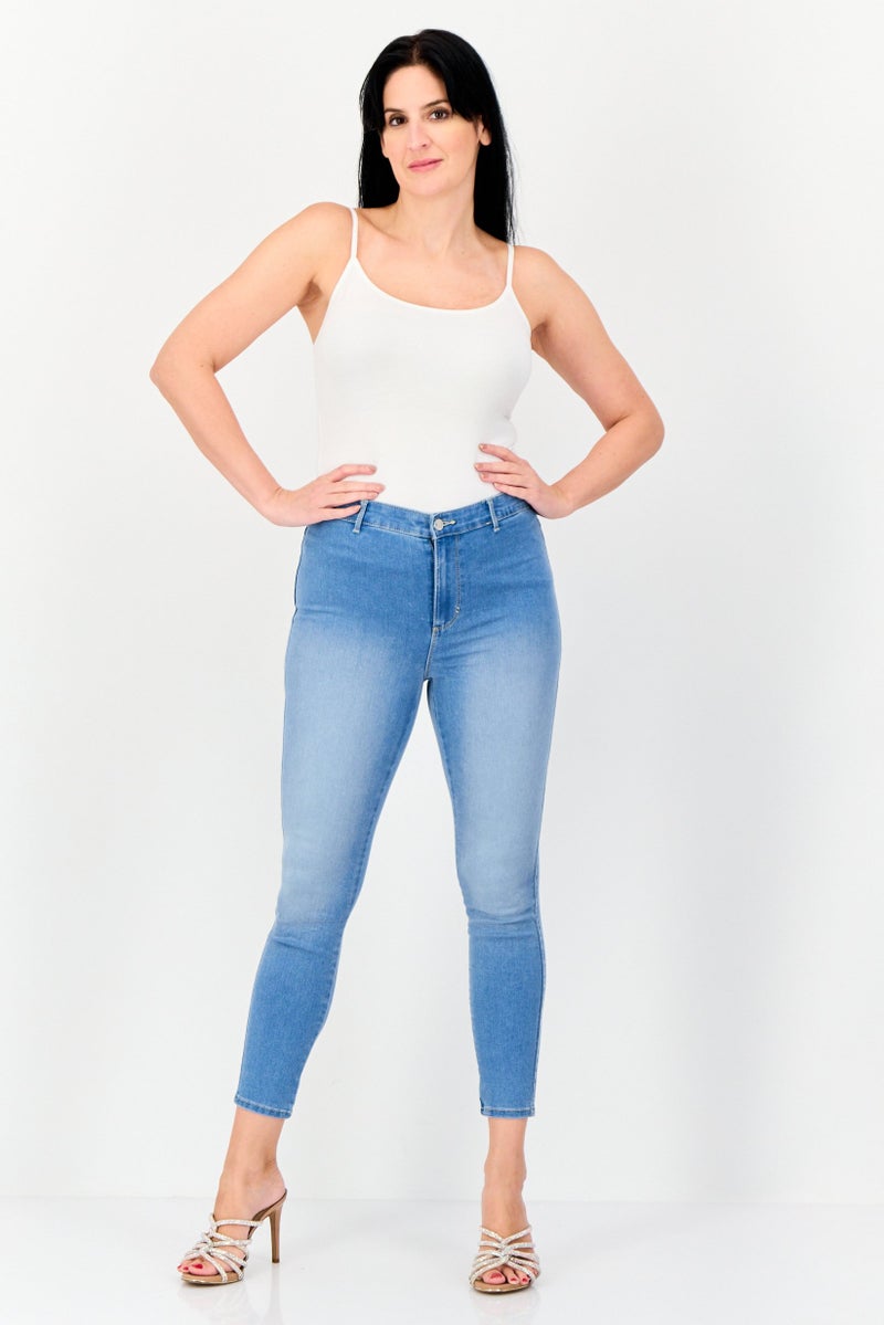 VERO MODA I,Scenery By Vero Moda Women Skinny Fit Solid Stretchable Jeans, Light Blue  - Image 3