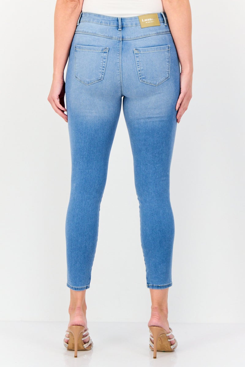 VERO MODA I,Scenery By Vero Moda Women Skinny Fit Solid Stretchable Jeans, Light Blue  - Image 4