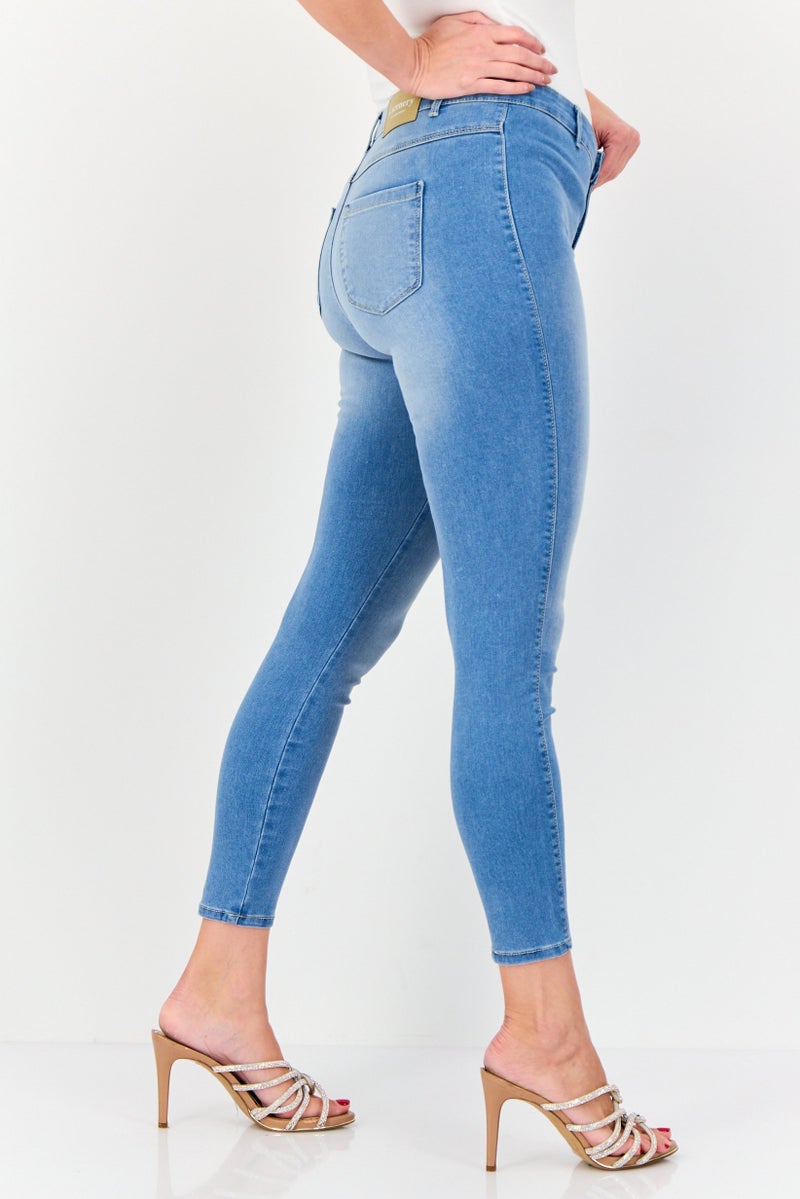 VERO MODA I,Scenery By Vero Moda Women Skinny Fit Solid Stretchable Jeans, Light Blue  - Image 2