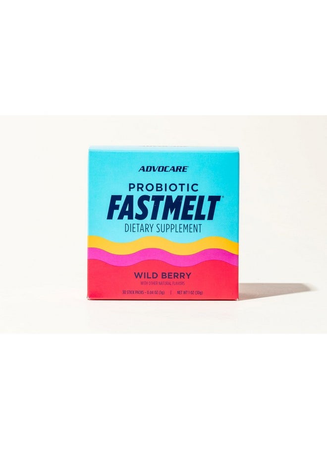 AdvoCare AdvoCare Probiotic Fastmelt - Premium Dietary Supplement for Gut, Immune System & Heart Health Support* - Wild Berry, 30 Stick Packs  - Image 1