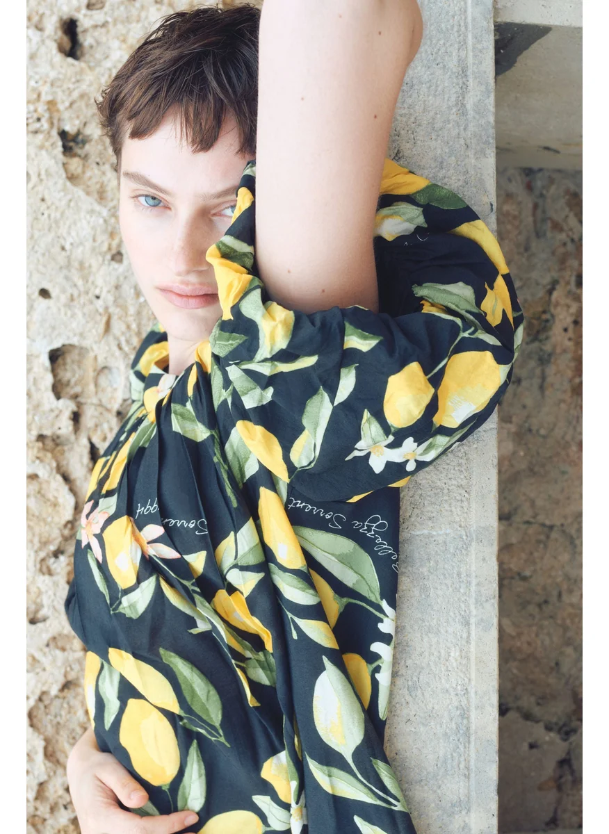 اتش اند ام Balloon-Sleeved Tunic Dress
