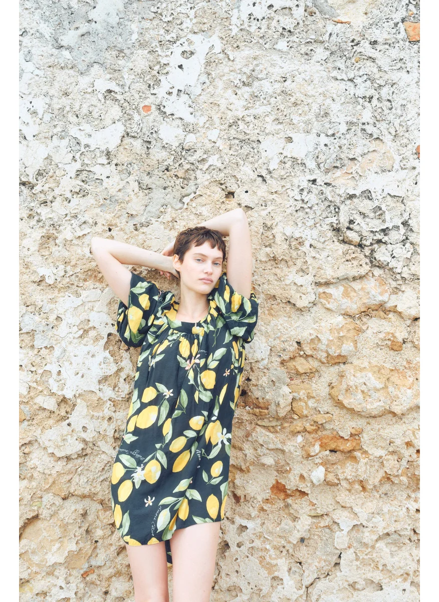 اتش اند ام Balloon-Sleeved Tunic Dress