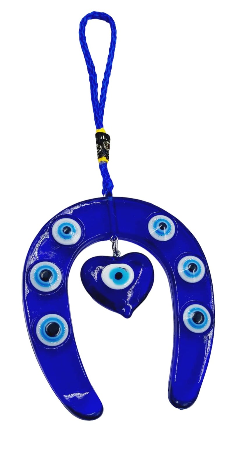 ARTISKRITI Evil Eye Hanging for Car, Car Mirror Hanging Accessories Car Mirror Hanging Decorative Items, Horseshoe Nazar Battu - Image 3