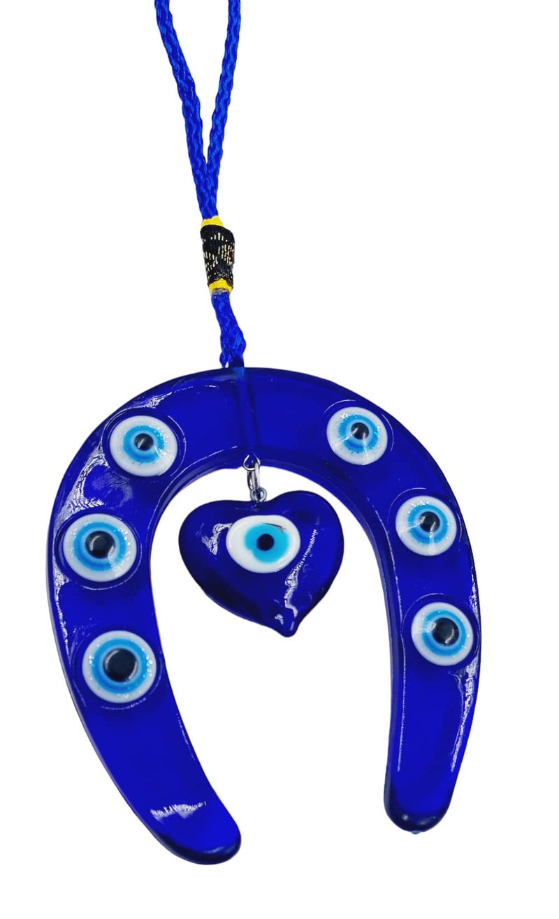 ARTISKRITI Evil Eye Hanging for Car, Car Mirror Hanging Accessories Car Mirror Hanging Decorative Items, Horseshoe Nazar Battu - Image 4
