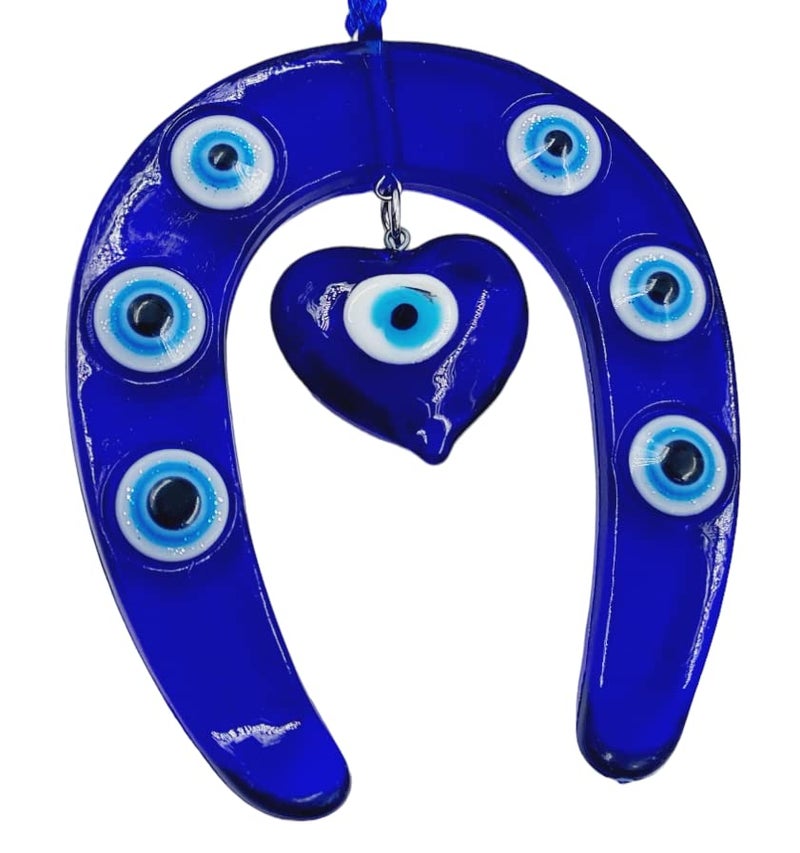 ARTISKRITI Evil Eye Hanging for Car, Car Mirror Hanging Accessories Car Mirror Hanging Decorative Items, Horseshoe Nazar Battu - Image 2