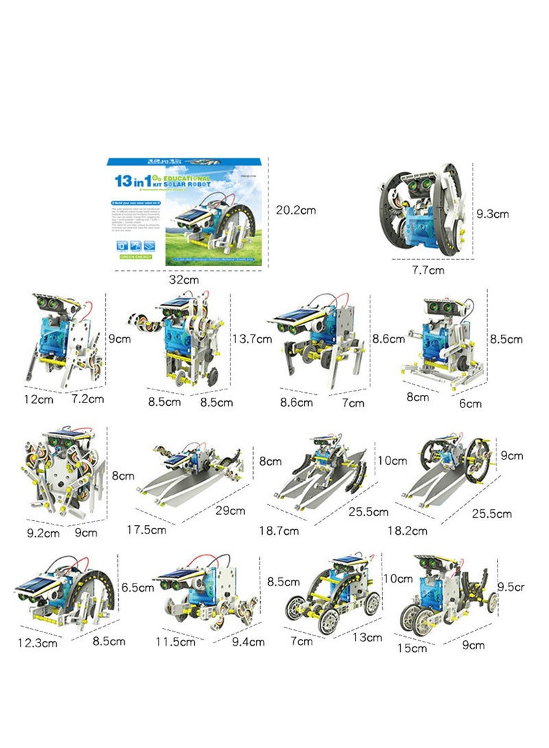 13in1 روبوت الطاقة الشمسية التنوير اللبنات DIY العلوم والتعليم لغز الجمعية لعبة ذكية - Image 3