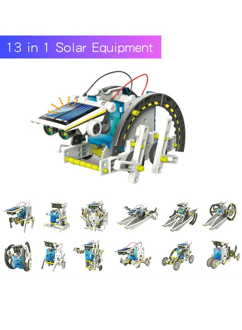 13in1 روبوت الطاقة الشمسية التنوير اللبنات DIY العلوم والتعليم لغز الجمعية لعبة ذكية - Image 2