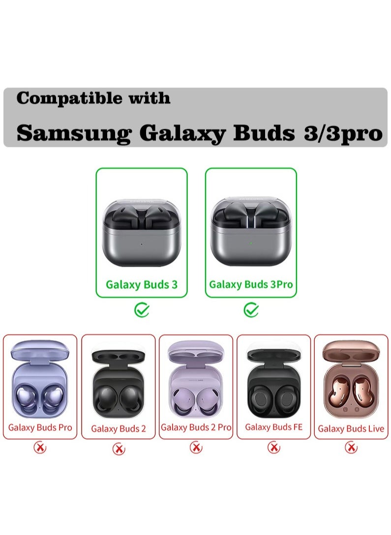 Youque - Samsung Galaxy Buds 3/3 pro Case Cover with Cleaning Kit，[Anti-Yellowing], Soft TPU Protective Covers Skin with Keychain Carabiner, Support Wireless Charging, Crystal Clear - Image 1