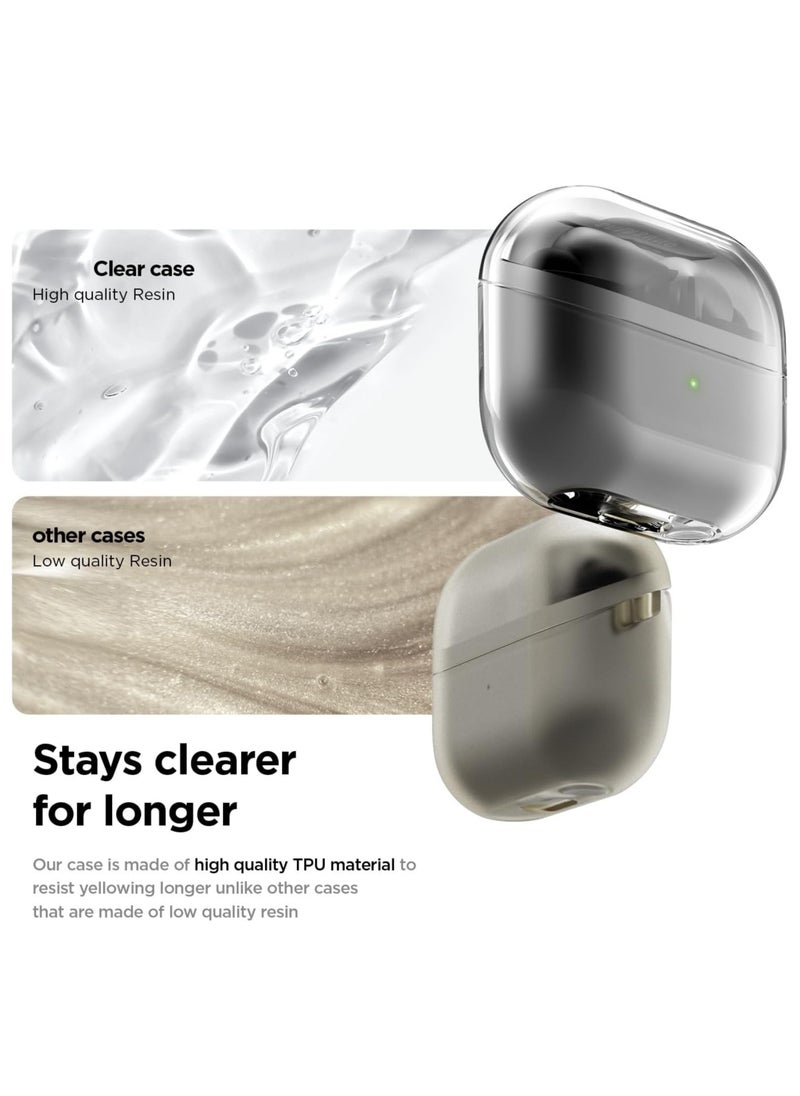 Youque - Samsung Galaxy Buds 3/3 pro Case Cover with Cleaning Kit，[Anti-Yellowing], Soft TPU Protective Covers Skin with Keychain Carabiner, Support Wireless Charging, Crystal Clear - Image 1