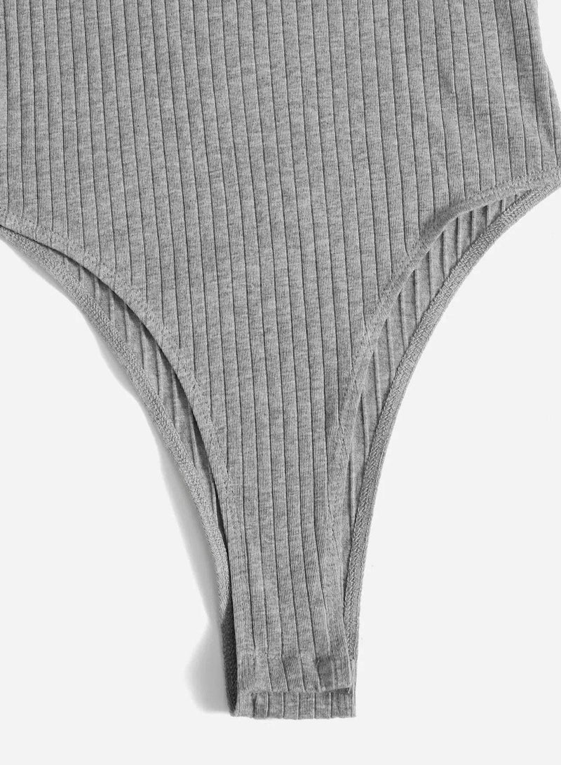 Lettuce Trim Rib-knit Solid Bodysuit - Image 3