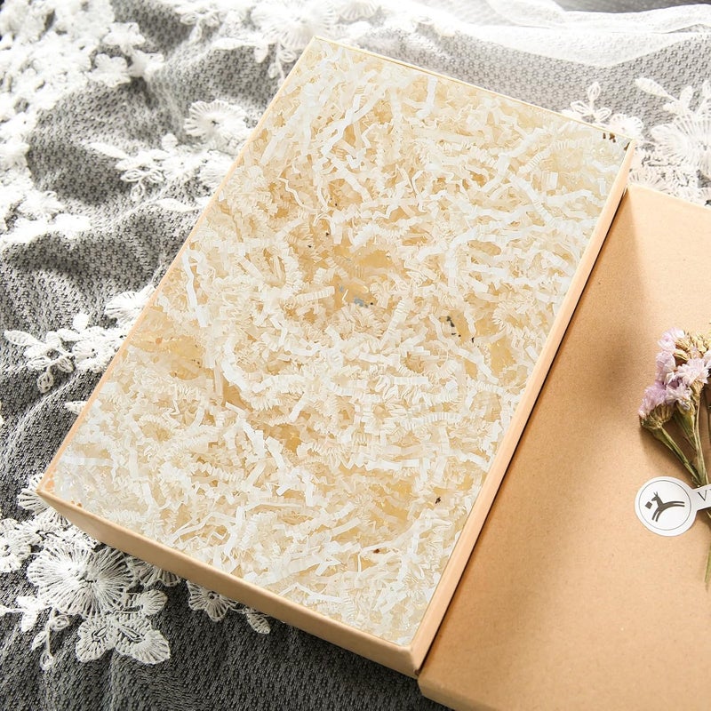 MOBUTOFU Crinkle Cut Raffia Paper Filler 1kg Ivory Shredded Packaging Cushioning for Boxes Basket Wrapping and Decorative Filling - Image 5