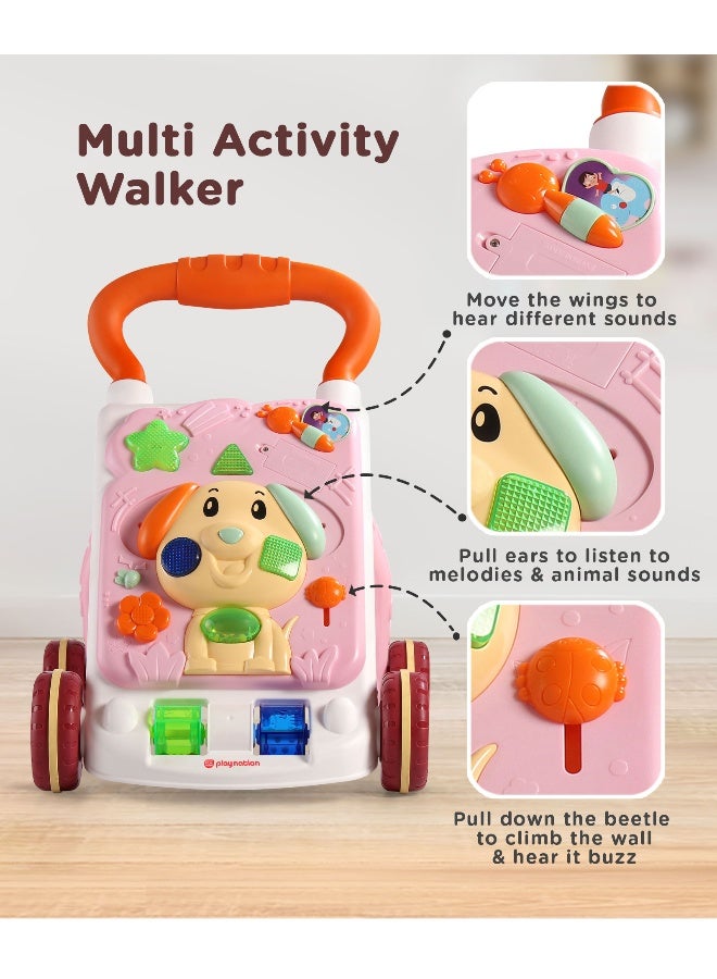 PlayNation Play Nation Premium Puppy Push Multi Activity Walker, Sea Animals Theme, Interactive Learning Toy, Develops Fine Motor Skills, Music & Light, 9 Months+, 41 x 37 x 57 cm - Assorted - Image 2