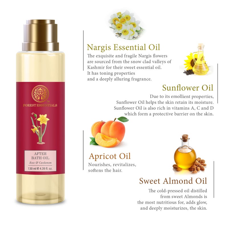 Forest Essentials After Bath Oil Nargis 130 ml (Body Oil) - Image 3
