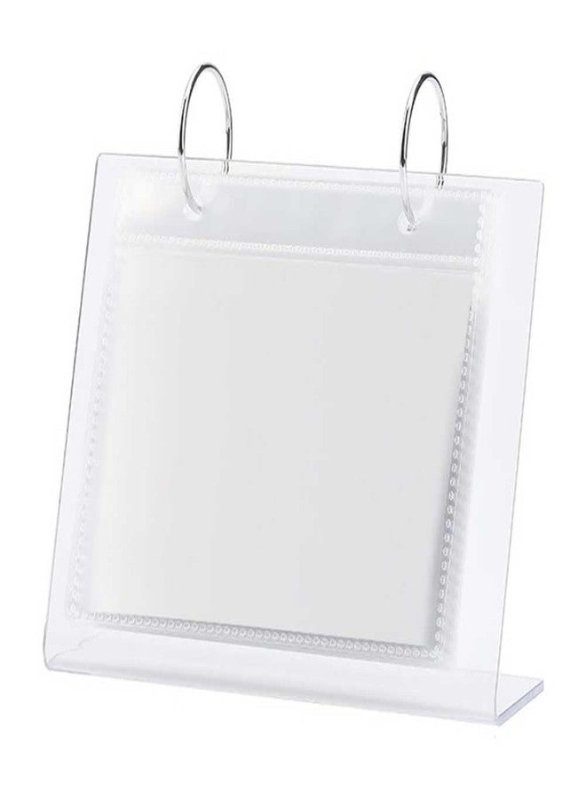Teensery Clear Acrylic Photo Album 5 Inch Flip Calendar Style Photo Frame Scrapbook Album L-Shape Desktop Photo Display Stand Vertical Sign Holder, 17 Pages Hold 34 Pictures (1 Piece) - Image 1
