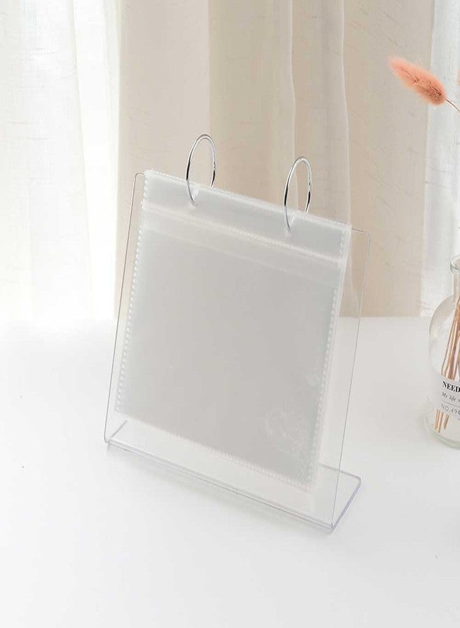 Teensery Clear Acrylic Photo Album 5 Inch Flip Calendar Style Photo Frame Scrapbook Album L-Shape Desktop Photo Display Stand Vertical Sign Holder, 17 Pages Hold 34 Pictures (1 Piece) - Image 5