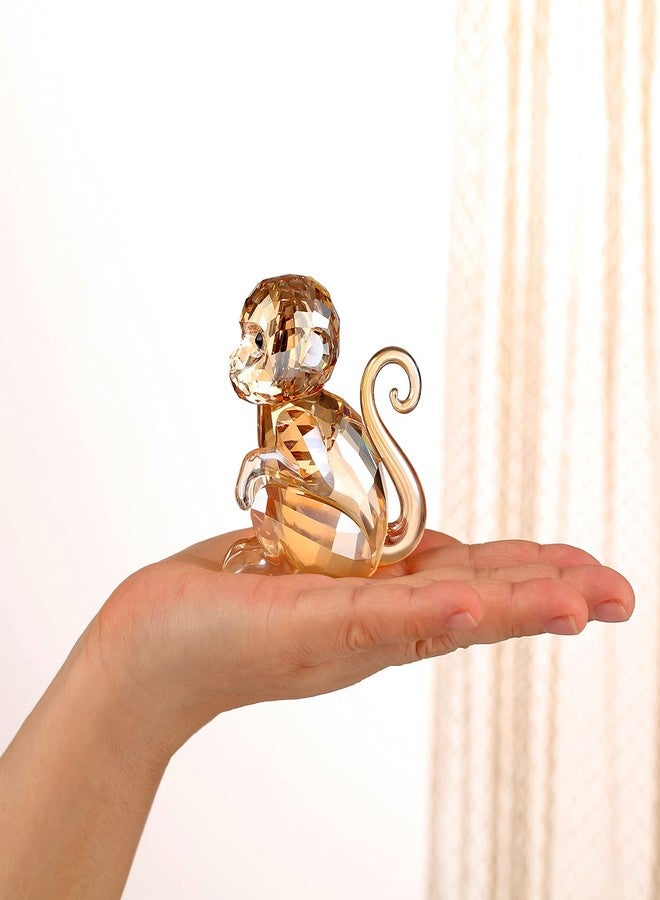 DOJOZ Crystal Little Monkey Animals Lovely Craft Decorations for Home Ornaments Christmas Collectible Birthday Gifts Figurines (White) - Image 3