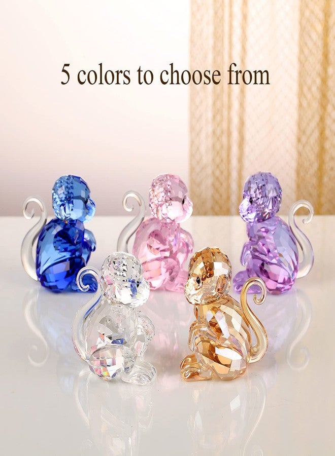 DOJOZ Crystal Little Monkey Animals Lovely Craft Decorations for Home Ornaments Christmas Collectible Birthday Gifts Figurines (White) - Image 4