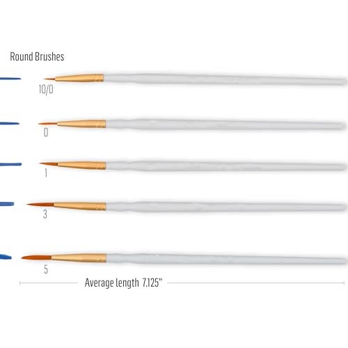 Plaid Detail Round Brush Set, 44278 (10-Piece),Black - Image 4