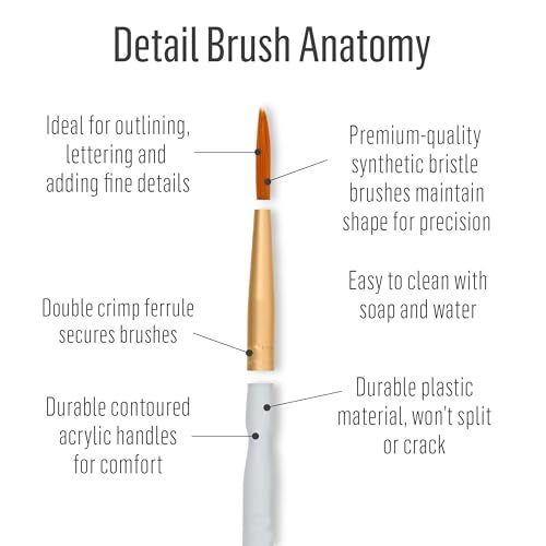 Plaid Detail Round Brush Set, 44278 (10-Piece),Black - Image 3