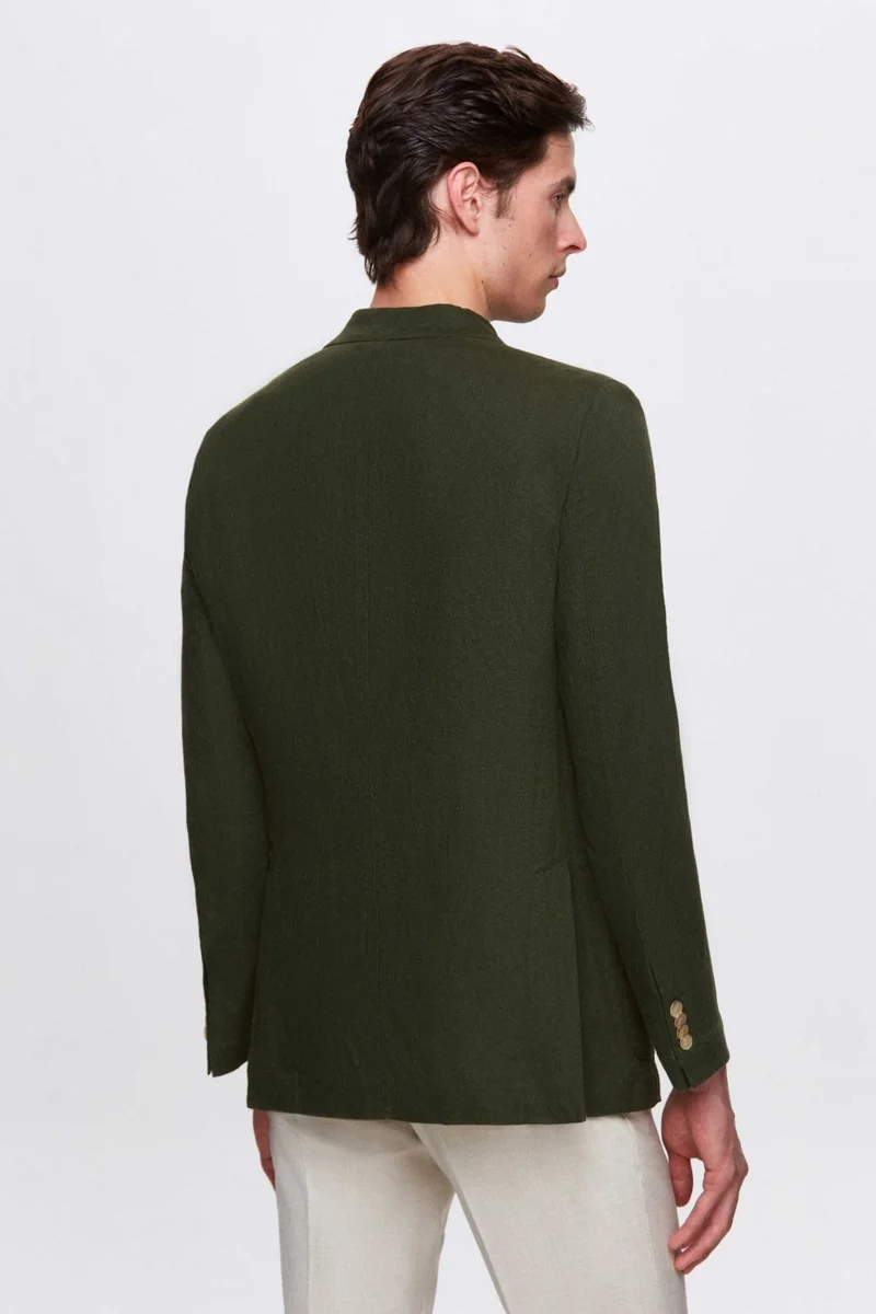 D'S DAMAT Ds Damat Regular Fit Khaki Plain Fabric Jacket