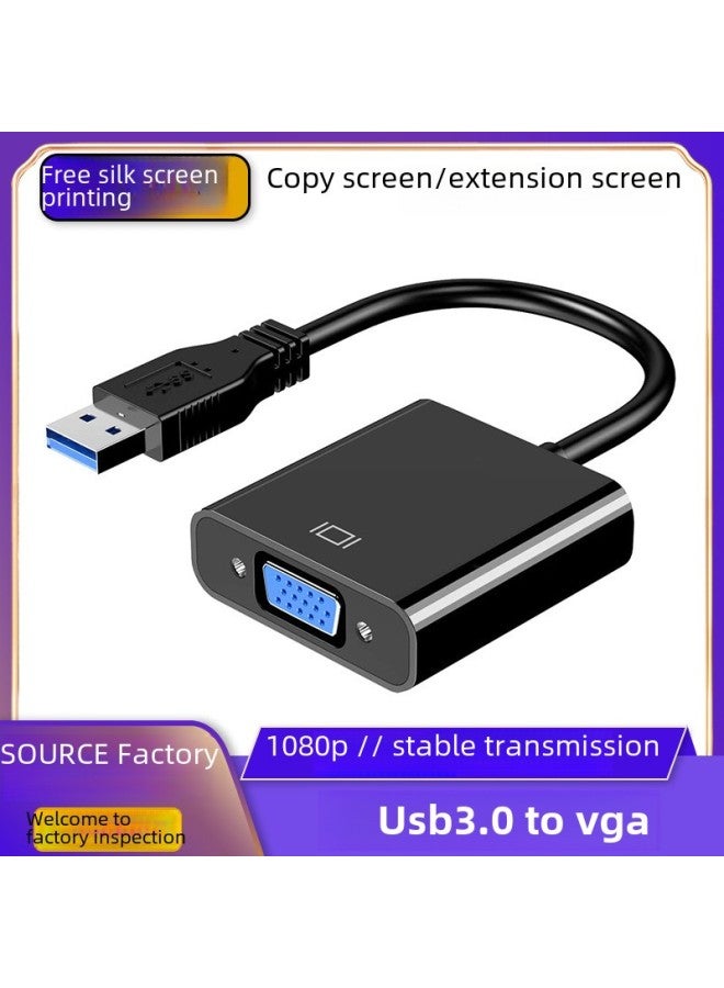 Usb To Vga Adapter Cable Driverless Notebook Computer Converter High Definition 3.0 Digital Computer Accessories-Color:Black Drive-free 1261 - Image 2