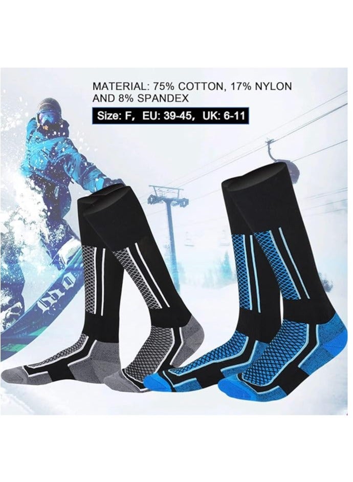 SYOSI Men Ski Socks 2 Pairs High Performance Thermal Snow Skiing Socks Snowboard Socks Warm Long Hose Hiking Socks Winter Cold Weather Socks for Hiking Football Basketball - Image 3