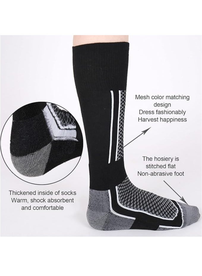 SYOSI Men Ski Socks 2 Pairs High Performance Thermal Snow Skiing Socks Snowboard Socks Warm Long Hose Hiking Socks Winter Cold Weather Socks for Hiking Football Basketball - Image 4